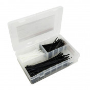 COLLIER DE SERRAGE NYLON TYPE RILSAN 2,5x100mm et 4,8x160mm NOIR ET TRANSPARENT (BOITE DE 250) -P2R- 3700948107485