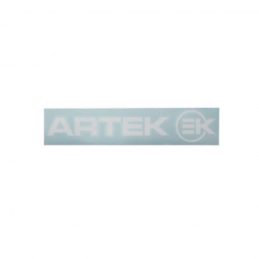AUTOCOLLANT/STICKER ARTEK BLANC PREDECOUPE (PLANCHE 215mm x 45mm AVEC 1 ARTEK et 1 EK) HAUTE QUALITE