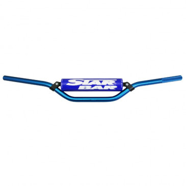 GUIDON MOTO CROSS STAR BAR MX/ENDURO ALU 2014 T6 DIAM 22,2mm L800mm H86mm BLEU AVEC BARRE DE RENFORT/MOUSSE BLEU 3700948149591