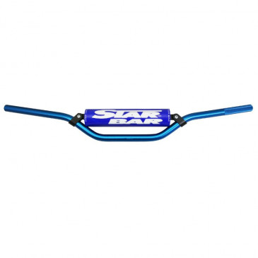 GUIDON MOTO CROSS STAR BAR MX/ENDURO ALU 2014 T6 DIAM 22,2mm L800mm H86mm BLEU AVEC BARRE DE RENFORT