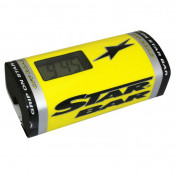 MOUSSE DE GUIDON MOTO CROSS STAR BAR BOOSTER PADS JAUNE AVEC MONTRE INTEGREE POUR GUIDON SANS BARRE