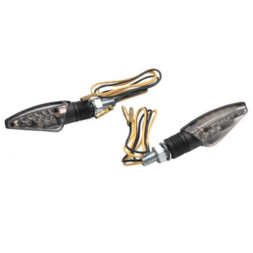 TURN SIGNAL (UNIVERSAL) REPLAY MINI CAP -ORANGE LEDS - TRANSPARENT/CARBON (PAIR) -CEE APPROVED- (L 63mm / H 22mm / Wd 28mm) 3700948032558