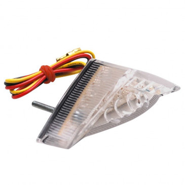TAIL LIGHT UNIVERSAL REPLAY -WITH LEDS- ROOF TRANPARENT WITH LICENCE PLATE LIGHT (18 LEDS -RED) -CEE APPROVED- 3700948035290