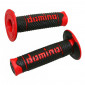 REVETEMENT POIGNEE DOMINO MOTO OFF ROAD A260 NOIR/ROUGE CLOSED END 120mm (PAIRE)