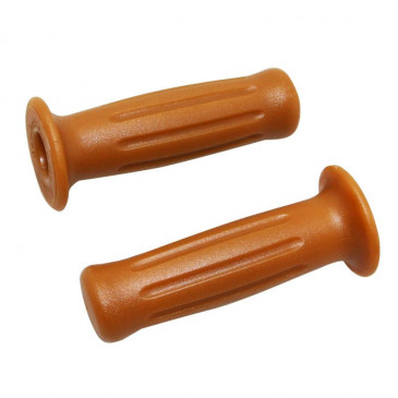 REVETEMENT POIGNEE DOMINO MOTO ON ROAD 3394 VINTAGE MARRON CLOSED END 120mm (PAIRE) 8033900004955