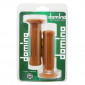REVETEMENT POIGNEE DOMINO MOTO ON ROAD 3394 VINTAGE MARRON CLOSED END 120mm (PAIRE) 8033900004955