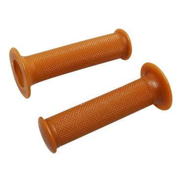 REVETEMENT POIGNEE DOMINO MOTO ON ROAD 1124 VINTAGE CAFE RACER MARRON CLOSED END 128mm (PAIRE) 8033900005273