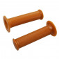 GRIP- DOMINO ORIGINAL- ON ROAD 1124 CAFE RACER BROWN 128mm CLOSED END (PAIR) -