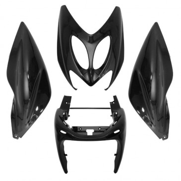 CARROSSERIE/CARENAGE SCOOT ADAPTABLE MBK 50 NITRO 1997>2012/YAMAHA 50 AEROX 1997>2012 NOIR BRILLANT (KIT 4 PIECES) -P2R- 3700948108277