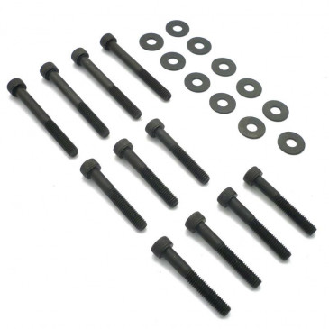 KIT FASTENER REPLAY FOR KICK STARTER COVER (STEEL) FOR PEUGEOT 50 TKR, TREKKER, SPEEDFIGHT, SQUAB BLACK 6x40/55 (SET OF 11)