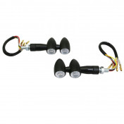 CLIGNOTANT A LED MOTO AVOC MINI OWA BASE ABS TRANSPARENT/NOIR MAT UNIVERSEL (1 LED SMD ORANGE CLIGNOTANT + 1 LED SMD ROUGE FEU AR) (L 84mm / H 23mm / L 43mm) (HOMOLOGUE CE) (PAIRE) 3700948109649