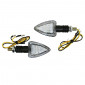 TURN SIGNAL FOR MOTORBIKE- AVOC ASO 13 LEDS ABS BODY - TRANSPARENT/BLACK (Long 78mm / H 37mm (Wd 27mm) (EEC APPROVED) (Pair)