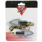 TURN SIGNAL FOR MOTORBIKE- AVOC ASO 13 LEDS ABS BODY - TRANSPARENT/BLACK (Long 78mm / H 37mm (Wd 27mm) (EEC APPROVED) (Pair)