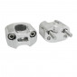 HANDLEBAR RISER-REPLAY-ALUMINIUM-UNIVERSAL 28,6mm/22,2 mm - Centers 38 mm - SILVER (STAINLESS SCREWS M7) (PAIR) (H40 x W55 x l35 mm) 3700948108840