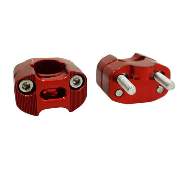 HANDLEBAR RISER-REPLAY-ALUMINIUM-UNIVERSAL 28,6mm/22,2 mm - Centers 38 mm RED (STAINLESS SCREWS M7) (PAIR)(H40 x W55 x l35 mm) 3700948108864