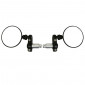 RETROVISEUR MOTO AVOC MILWAUK EMBOUT DE GUIDON ROND ALU CNC NOIR 80 mm DIAM 13 et 17 mm REVERSIBLE (PAIRE) ** 3700948109687
