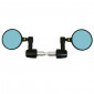 RETROVISEUR MOTO AVOC CHICAGO EMBOUT DE GUIDON ROND ALU CNC NOIR DIAM 76mm DIAM 13 et 17 mm REVERSIBLE (PAIRE) 3700948109694