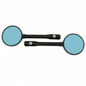 RETROVISEUR MOTO AVOC INDIANA ROND ALU CNC NOIR 76 mm FIXATION M8 + M10 (PAIRE) 3700948109717