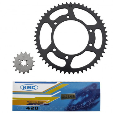 KIT CHAINE ADAPTABLE DERBI 50 SENDA 2000>2001 420 15X53 (ALESAGE 105mm) -P2R-