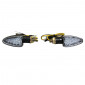 TURN SIGNAL FOR MOTORBIKE- AVOC TOSA 15 LEDS ABS BODY - TRANSPARENT/BLACK (Long 68mm / H 28mm (Wd 42mm) (EEC APPROVED)