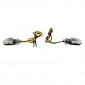 TURN SIGNAL FOR MOTORBIKE- AVOC INZAY 5 LEDS ABS BODY - TRANSPARENT/BLACK (Long 35mm / H 18mm (Wd 16mm) (EEC APPROVED) (Pair)