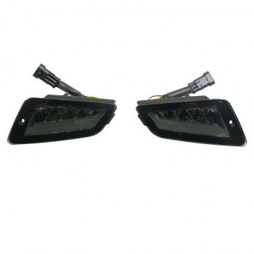 TURN SIGNAL FOR SCOOT PIAGGIO 50 VESPA GTS, 125 GTS FRONT SMOKED- ORANGE LEDS (PAIR) -CE APPROVED- -REPLAY- 3700948110423