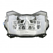 FEU ARRIERE MOTO ADAPTABLE YAMAHA 900 MT-09 2017> TRANSPARENT A LEDS AVEC CLIGNOTANT INTEGRE (HOMOLOGUE) -AVOC- 3700948110447