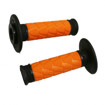 REVETEMENT POIGNEE PROGRIP MOTO OFF ROAD 783 DOUBLE DENSITE BASE NOIR/ORANGE CLOSED END 115mm (CROSS/MX) (PAIRE) 0801766092687