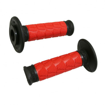 REVETEMENT POIGNEE PROGRIP MOTO OFF ROAD 783 DOUBLE DENSITE BASE NOIR/ROUGE CLOSED END 115mm (CROSS/MX) (PAIRE) 0801766092700