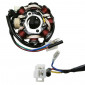 STATOR ALLUMAGE SCOOT ADAPTABLE PEUGEOT 50 KISBEE 4T, V-CLIC 4T/KYMCO 50 AGILITY 4T/SYM 50 ORBIT 4T/BAOTIAN 50 BT49QT 4T/SCOOT 50 CHINOIS GY6 4T, 139QMB 4T (8 POLES - VERSION 2 - 5 FILS) -P2R- 3700948110782