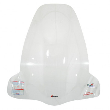 WINDSHIELD FOR SCOOT PEUGEOT 50 KISBEE TRANSPARENT + PAINTED MOUNTING KIT (H 745mm - L 735mm) -FACO- 3700948127254