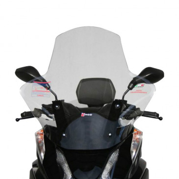 WINDSHIELD FOR MAXISCOOTER YAMAHA 125 TRICITY 2014> TRANSPARENT WITH SCREEN PRINTING + PAINTED MOUNTING KIT (H 700mm - L 660mm) -FACO- 3700948127209