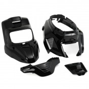 CARROSSERIE SCOOT REPLAY DESIGN POUR MBK 50 BOOSTER 2004>/YAMAHA 50 BWS 2004> NOIR BRILLANT (KIT 7 PIECES) 3700948031797