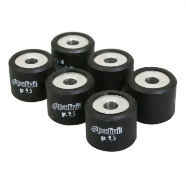 VARIATOR ROLLER FOR MAXISCOOTER POLINI 20x17 9,5g HI SPEED FOR PEUGEOT 125 SATELIS/ SUZUKI 125 BURGMAN/ APRILIA 125 LEONARDO/ KYMCO 125 PEOPLE (SET OF 6) (242.171) 8054705076961