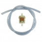 FUEL HOSE KIT 5x8 TRANSPARENT + PAPER CYLINDRIC FUEL FILTER Ø6 - (1M) (MADE IN FRANCE) 3701213418749