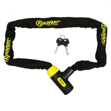 ANTITHEFT FOR BICYCLE - KEY CHAIN LOCK AUVRAY C-BLOC Ø 8 mm L 1 m WITH INTEGRATED LOCK (SPECIAL FOR RENTAL)- Security level 6/10