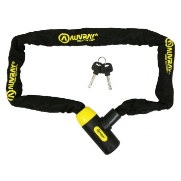 ANTIVOL VELO CHAINE A CLE AUVRAY SPECIAL LOUEUR C-BLOC DIAM 8 mm L 1.00 M AVEC SERRURE INTEGREE (VENDU A L'UNITE) NIVEAU SECURITE 6/10 3700807708426