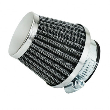 AIR FILTER REPLAY KN - STEEL GRID- CHROME STRAIGHT FIXING Ø 28/35 L45MM