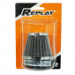 AIR FILTER REPLAY KN - STEEL GRID- CHROME STRAIGHT FIXING Ø 28/35 L50 mm-(TOTAL L. 80mm,HORN L. 60mm)