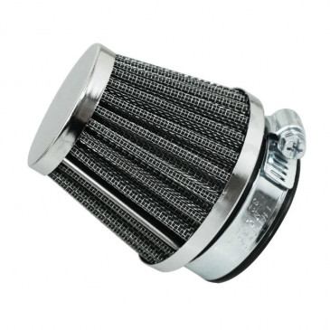 AIR FILTER REPLAY KN - STEEL GRID- CHROME STRAIGHT FIXING Ø 28/35 L55 mm