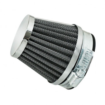 AIR FILTER REPLAY KN - STEEL GRID- CHROME STRAIGHT FIXING Ø 28/35 L60 mm