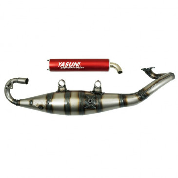 EXHAUST FOR SCOOT YASUNI R VARNISHED FOR MBK 50 NITRO, OVETTO/YAMAHA 50 AEROX, NEOS/MALAGUTI 50 F12/APRILIA 50 SR (RED SILENCER) -TUB902R-