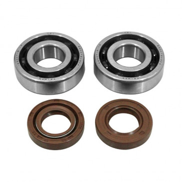 BEARING FOR CRANKSHAFT+SEALS FOR 50CC MOTORBIKE ARTEK FOR DERBI 50 SENDA, GPR/GILERA 50 SMT, RCR ( EURO 2 + EURO 3 ENGINE) (BEARING KIT 6204 TPI POLYAMID C4 + VITON SEALS)