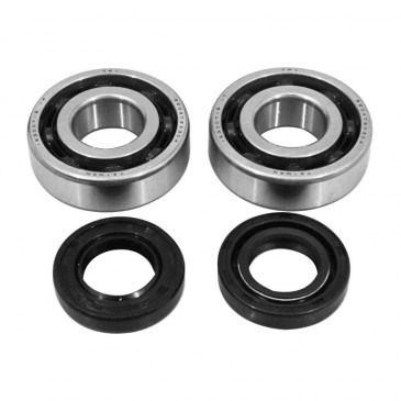 BEARING FOR CRANKSHAFT+SEALS FOR 50CC MOTORBIKE ARTEK K-SERIES FOR DERBI 50 SENDA, GPR/GILERA 50 SMT, RCR ( EURO 2 + EURO 3 ENGINE) (BEARING KIT 6204 TPI POLYAMID C4 + RED NBR SEALS) 3700948115275