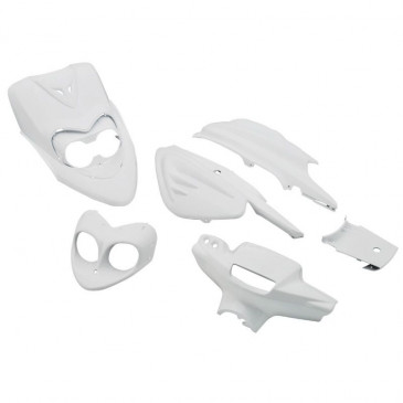 FAIRINGS/BODY PARTS FOR SCOOT MBK 50 BOOSTER NG, ROCKET NEW MODEL/YAMAHA 50 BWS BUMP, SPY NEW MODEL WHITE GLOSS (6 PARTS KIT) 3700948046647