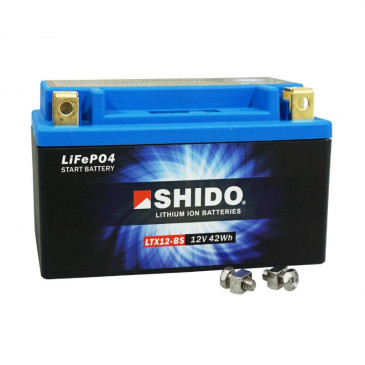 BATTERIE 12V 4 Ah LTX12-BS SHIDO LITHIUM ION PRETE A L'EMPLOI (Lg150xL87xH130) REMPLACE YTX12-BS 5414837136361