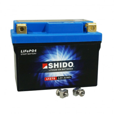 BATTERIE 12V 2,4 Ah LTZ7S SHIDO LITHIUM ION PRETE A L'EMPLOI (Lg113xL69xH105) REMPLACE YTZ7S 5414837136101