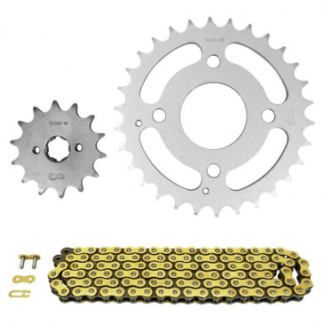CHAIN AND SPROCKET KIT FOR KYMCO 50 MXU REVERSE 2007>2016 520 14x30 (REAR SPROCKET Ø 52/86/10.5/M5) (OEM SPECIFICATIONS) -AFAM- 5400598050213