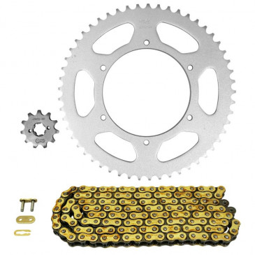 KIT CHAINE ADAPTABLE DERBI 50 SENDA DRD SM RACING 2011>2017 420 11x53 (DIAM COURONNE 108/123/6.5) (DEMULTIPLICATION ORIGINE) -AFAM- 5400598045035