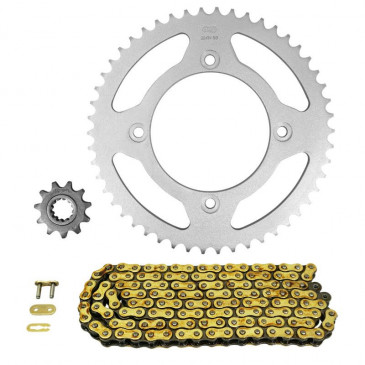 CHAIN AND SPROCKET KIT FOR BETA 50 RR SM TRACK 2009>2011, RR MOTARD TRACK 2008>2011 420 11x50 (REAR SPROCKET Ø 100/120/8.5) (OEM SPECIFICATIONS) -AFAM-